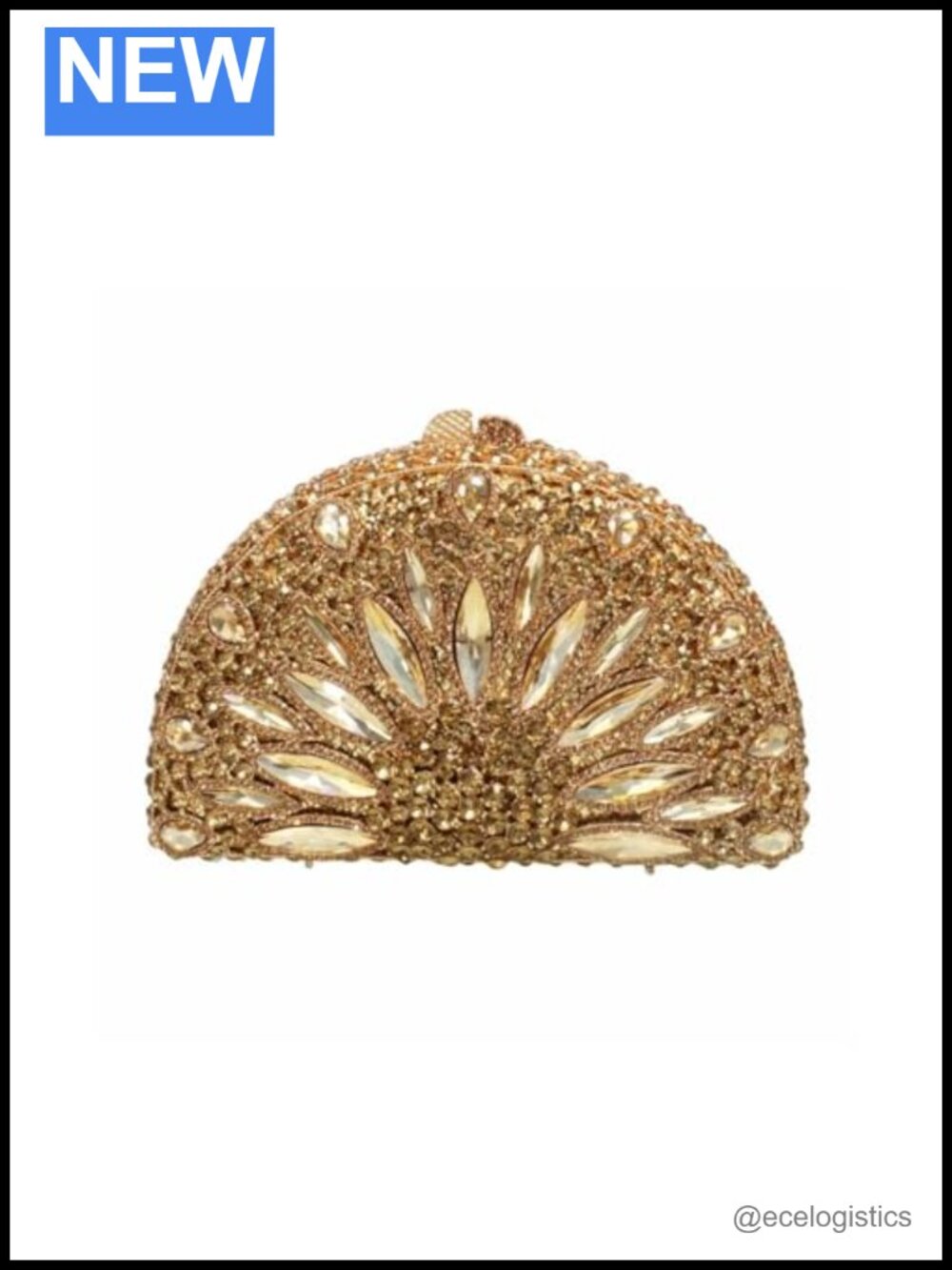 Rhinestone Evening Bag Clutch with Chain for Wedding Prom Party
